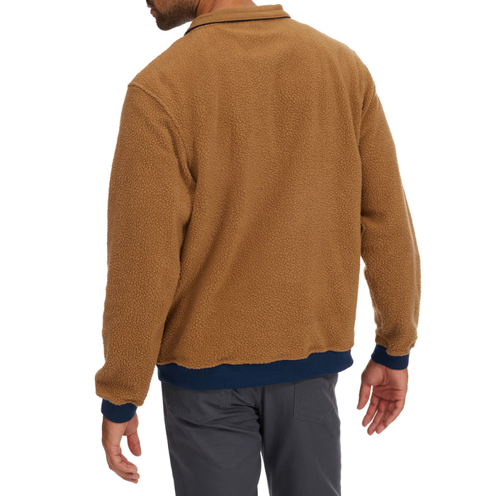 Patagonia Shearling Button Pullover - Men's Bear Brown w/New Navy