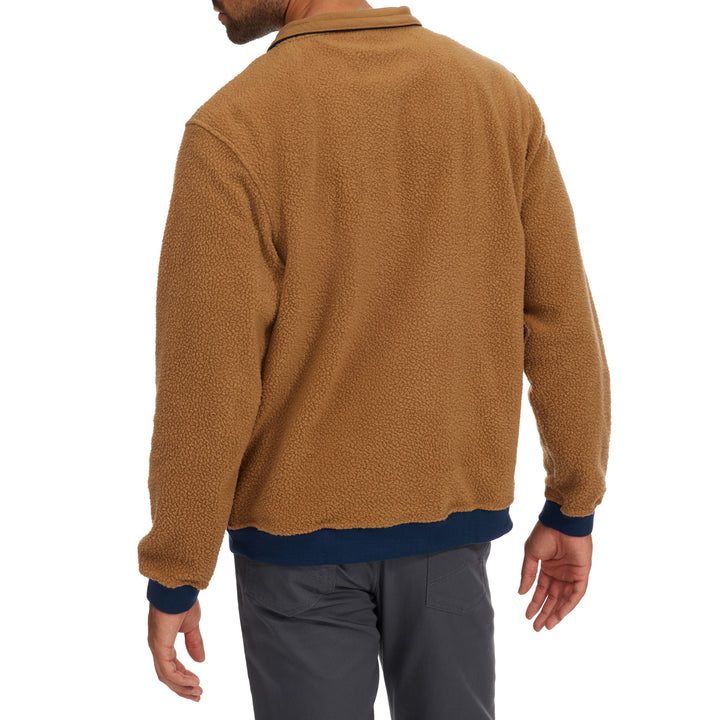 Patagonia Shearling Button Pullover - Men's Bear Brown w/New Navy