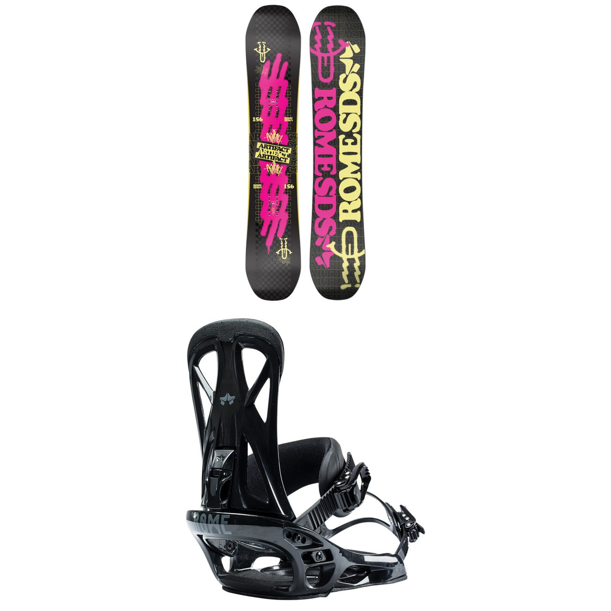 Rome Artifact Snowboard + United Snowboard Bindings 2023