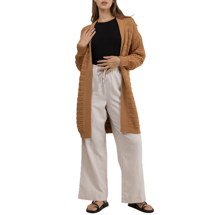 Rhythm Chunky Knit Cardigan - Women's Caramel