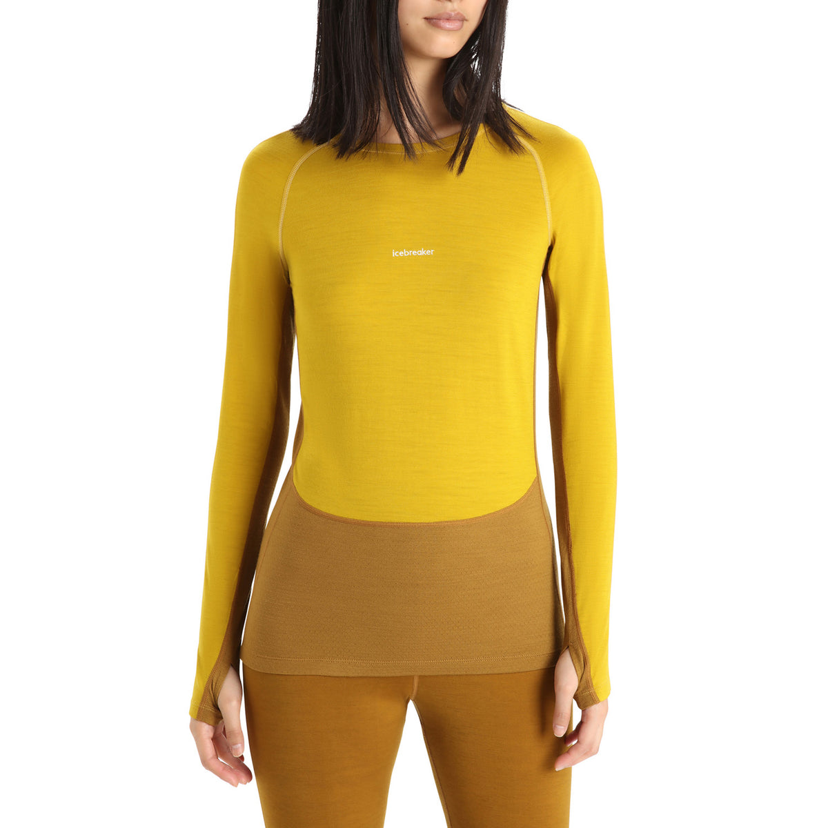 Icebreaker 200 Zoneknit Long-Sleeve Crew - Women's Silent Gold/Clove/Snow/CB