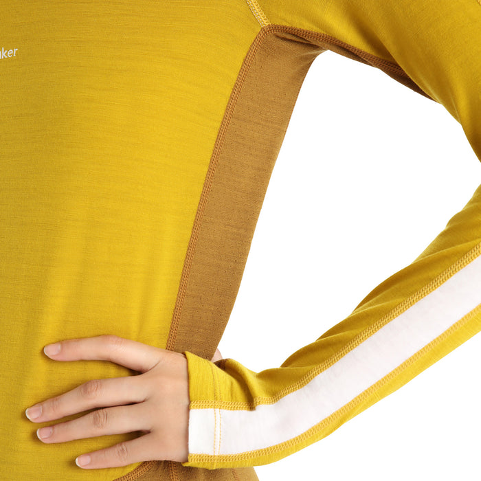 Icebreaker 200 Zoneknit Long-Sleeve Crew - Women's Silent Gold/Clove/Snow/CB