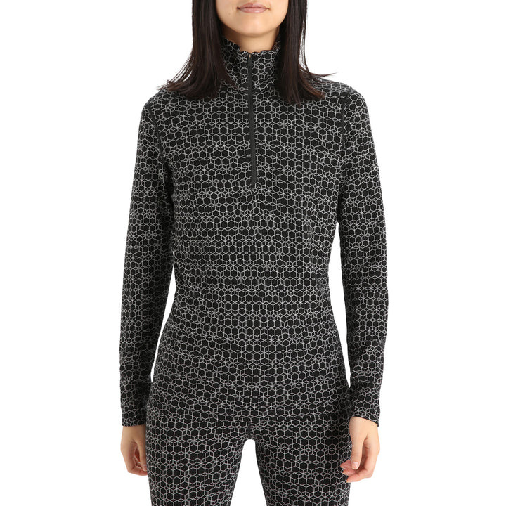 Icebreaker 250 Vertex Long-Sleeve Half Zip Top - Women's Black/Snow/J