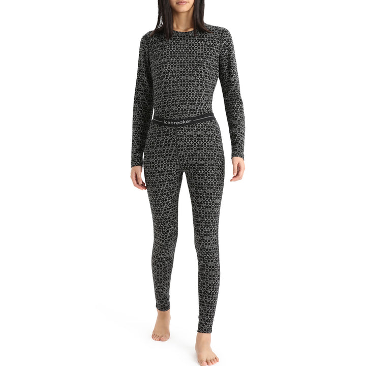 Icebreaker 250 Vertex Leggings - Women's Black/Snow/J