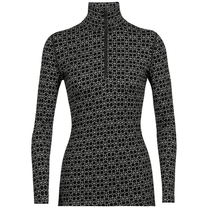 Icebreaker 250 Vertex Long-Sleeve Half Zip Top - Women's Black/Snow/J