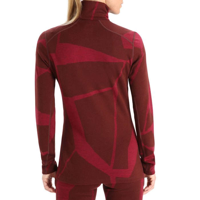 Icebreaker 250 Vertex Long-Sleeve Half Zip Top - Women's Espresso/Cherry/J