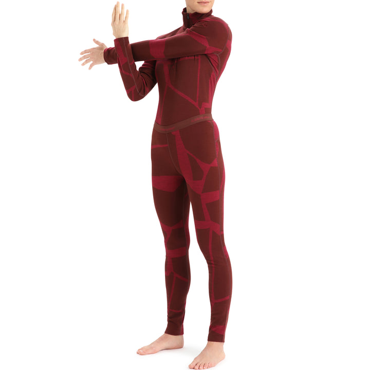 Icebreaker 250 Vertex Leggings - Women's Espresso/Cherry/J