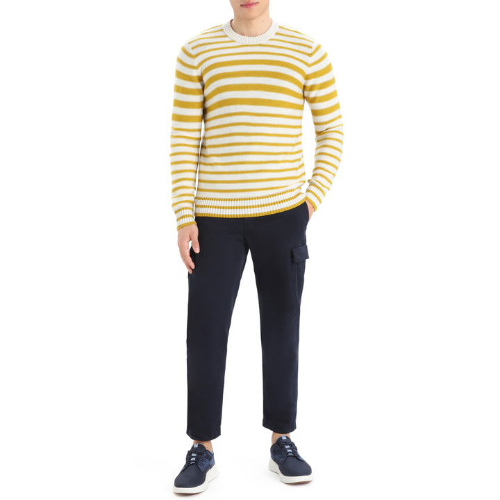 Icebreaker Waypoint Crew Sweater - Men's Ecru Heather/Silent Gold/S