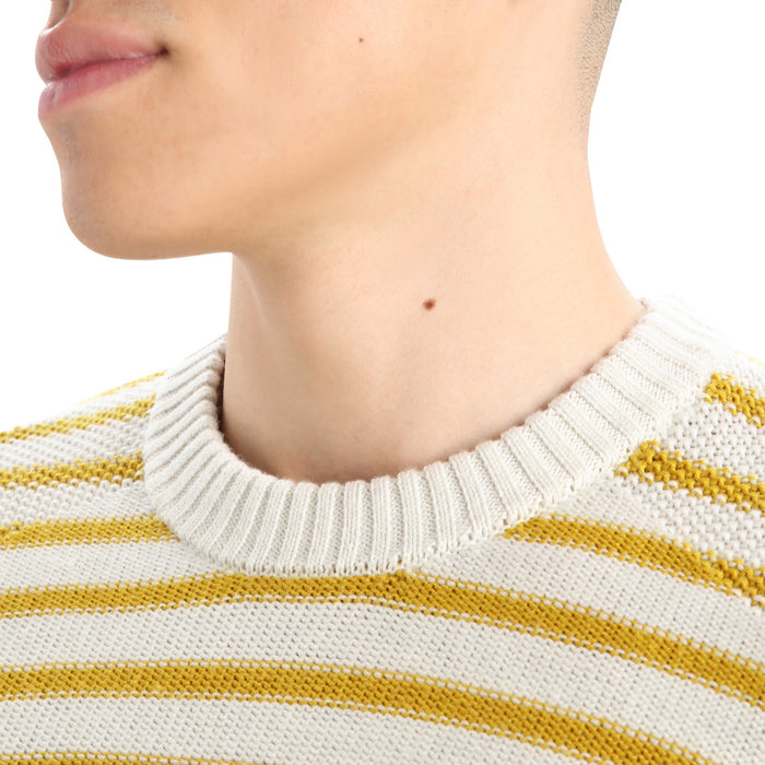 Icebreaker Waypoint Crew Sweater - Men's Ecru Heather/Silent Gold/S