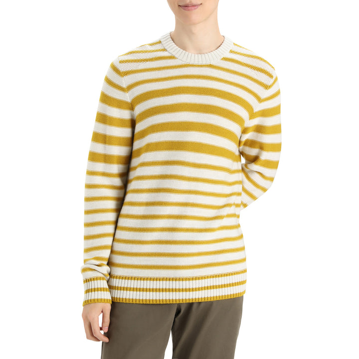 Icebreaker Waypoint Crew Sweater - Men's Ecru Heather/Silent Gold/S