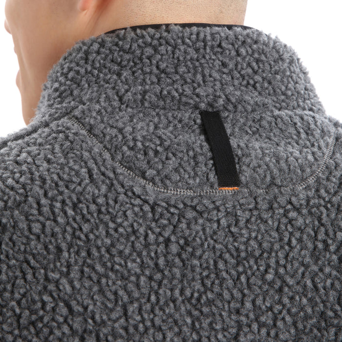 Icebreaker RealFleece™ High Pile Long-Sleeve Half Zip Top - Men's Gritstone Heather/Black