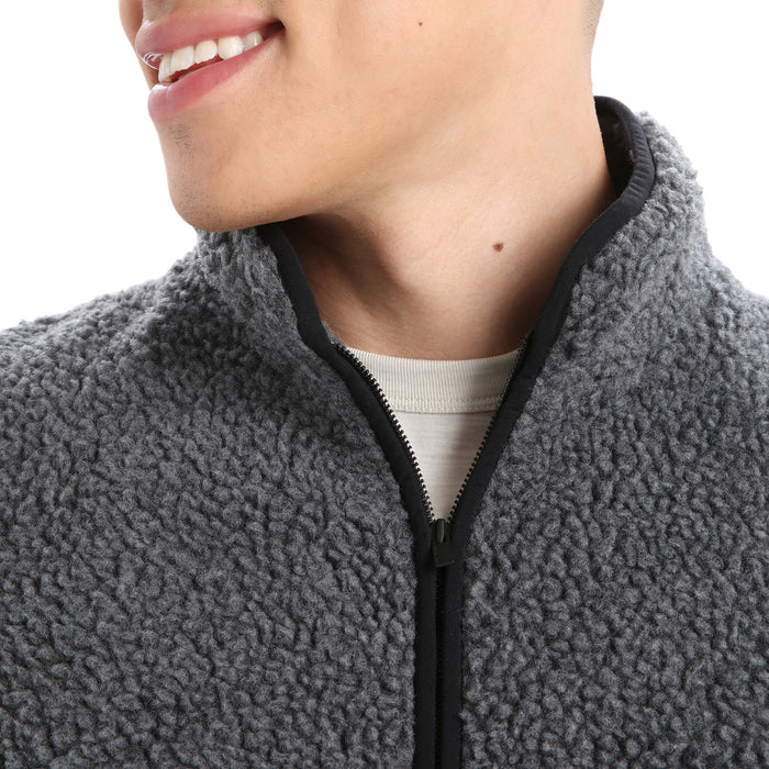 Icebreaker RealFleece™ High Pile Long-Sleeve Half Zip Top - Men's Gritstone Heather/Black