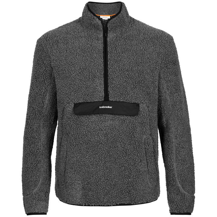 Icebreaker RealFleece™ High Pile Long-Sleeve Half Zip Top - Men's Gritstone Heather/Black