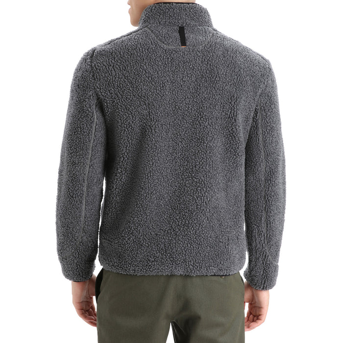 Icebreaker RealFleece™ High Pile Long-Sleeve Half Zip Top - Men's Gritstone Heather/Black