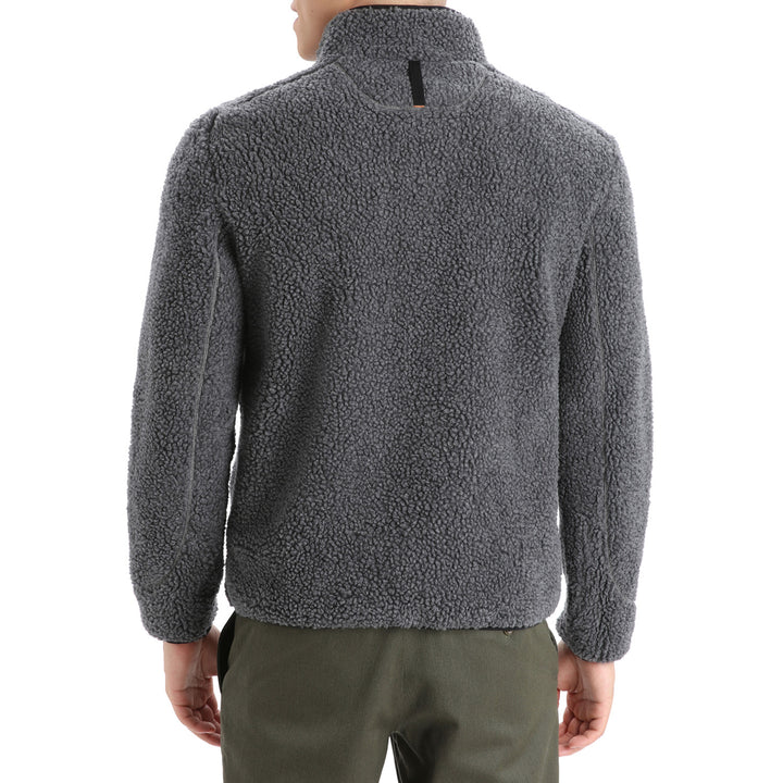 Icebreaker RealFleece™ High Pile Long-Sleeve Half Zip Top - Men's Gritstone Heather/Black