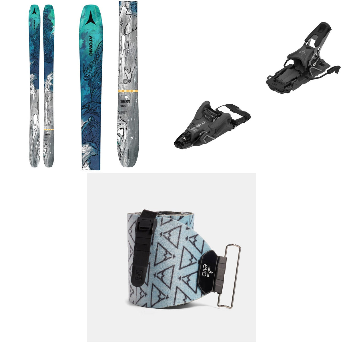 Atomic Bent 100 Skis + Salomon S/Lab Shift MNC 13 Alpine Touring Ski Bindings + evo x Pomoca Pro Glide Climbing Skins 2023