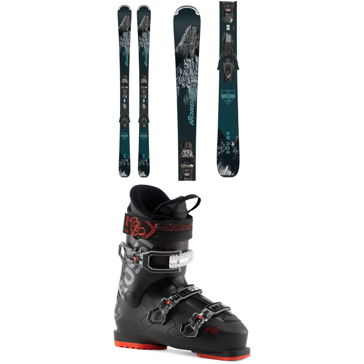 Nordica SUV 84 + TP2 Compact FDT Ski Bindings + Rossignol Evo 70 Ski Boots 2024