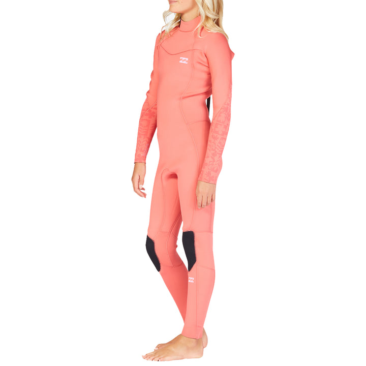Billabong 3/2 Synergy Back Zip Wetsuit - Girls' Vintage Coral