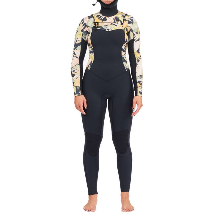 Billabong 4/3 Salty Dayz Chest Zip Hooded Wetsuit - Women's Jungle Night
