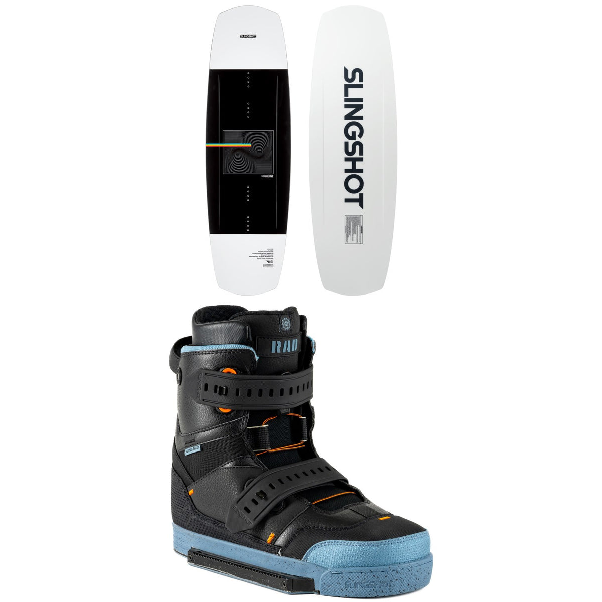 Slingshot Highline Wakeboard + Rad Wakeboard Bindings 2023
