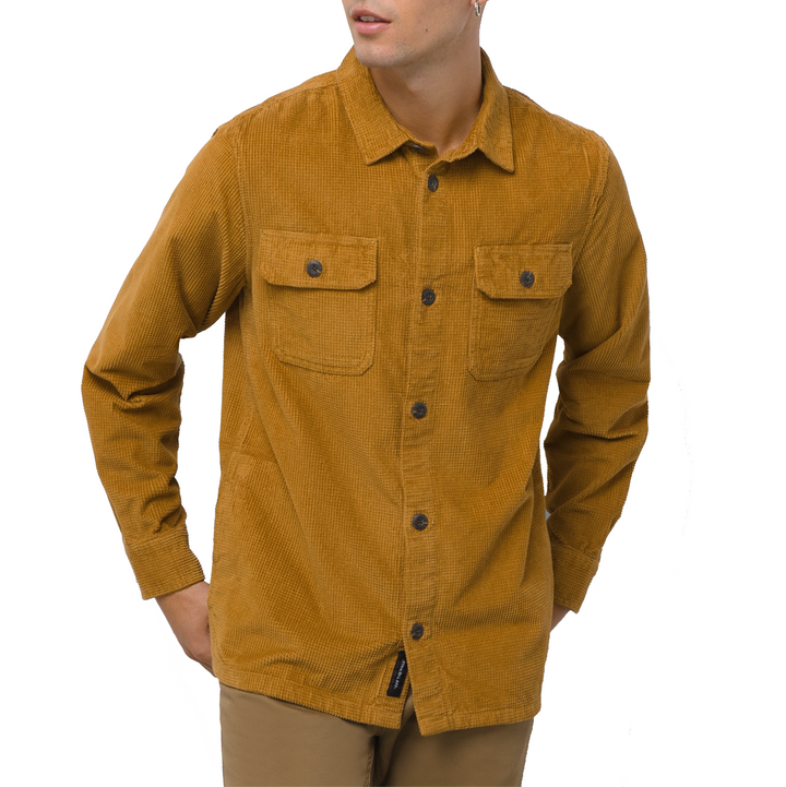 Vans Waffle Corduroy Long-Sleeve Shirt - Men's Bone Brown
