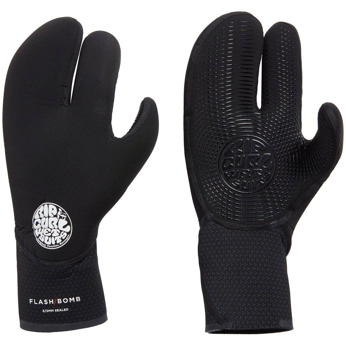 Rip Curl 5/3 Flashbomb 3-Finger Wetsuit Gloves Black