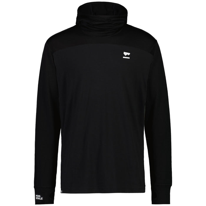 MONS ROYALE Yotei Power Hood Long Sleeve Top - Men's Black