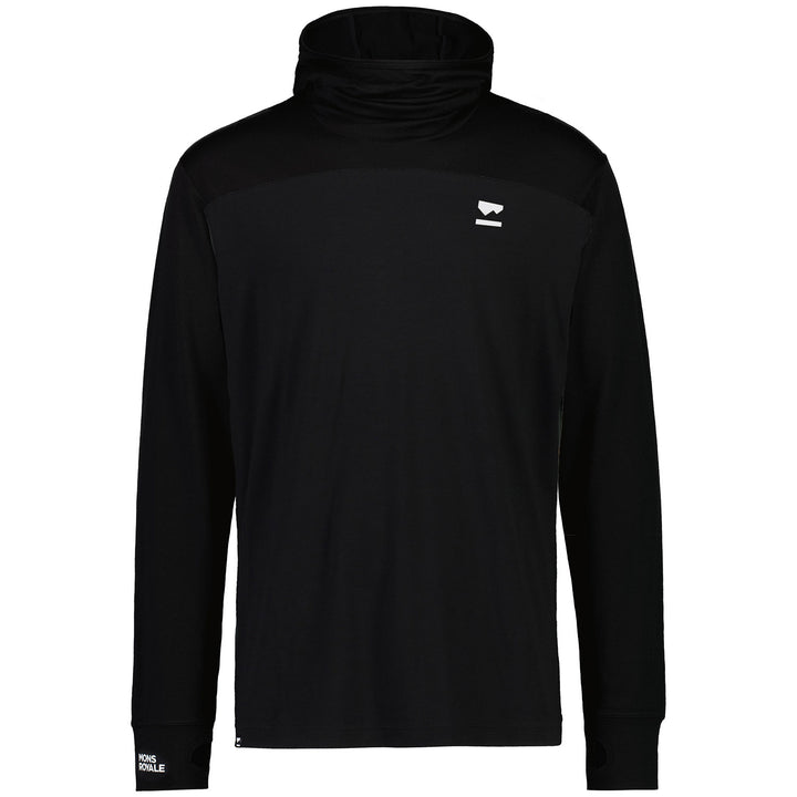 MONS ROYALE Yotei Power Hood Long Sleeve Top - Men's Black