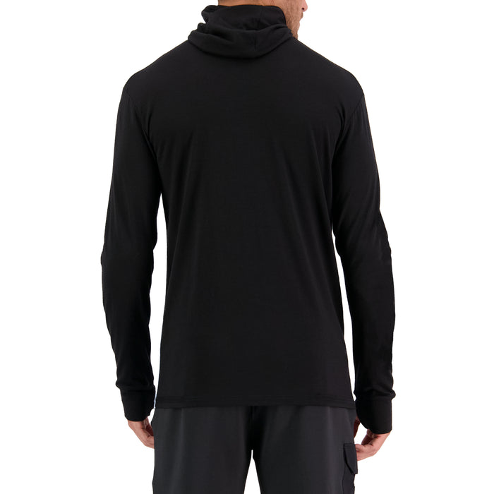 MONS ROYALE Yotei Power Hood Long Sleeve Top - Men's Black