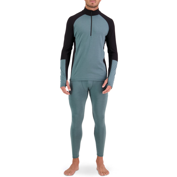 MONS ROYALE Olympus Half Zip Top - Men's Burnt Sage/Black