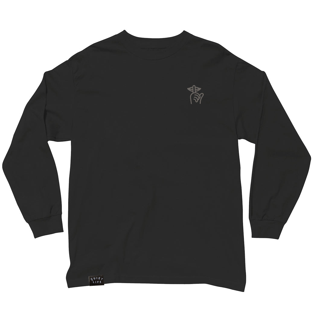 The Quiet Life Shhh Embroidery Long-Sleeve T-Shirt - Men's Black
