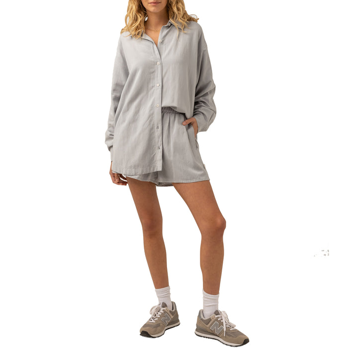 Rhythm Classic Oversized Shirt - Women's Ocean Blue