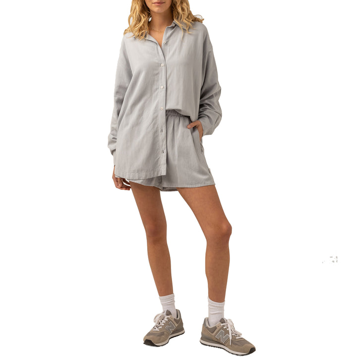 Rhythm Classic Oversized Shirt - Women's Ocean Blue