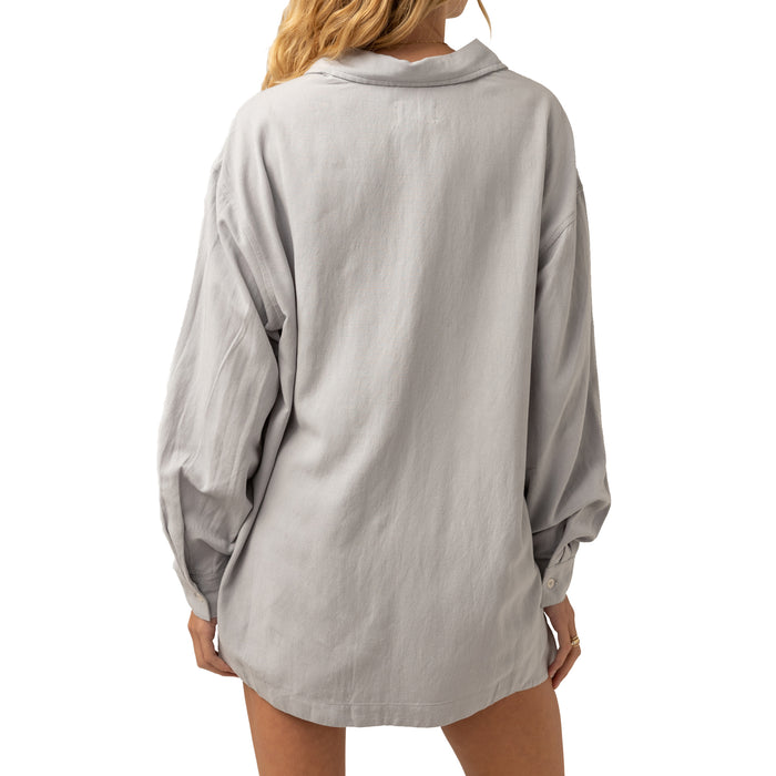 Rhythm Classic Oversized Shirt - Women's Ocean Blue