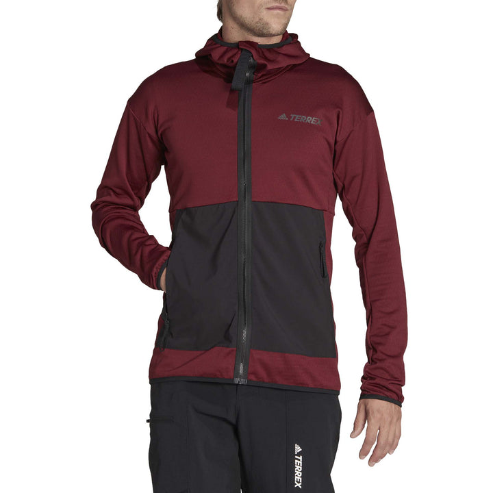Adidas Terrex Tech Fleece Light Hooded Jacket - Men's Shadow Red/Black