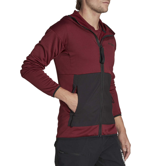 Adidas Terrex Tech Fleece Light Hooded Jacket - Men's Shadow Red/Black