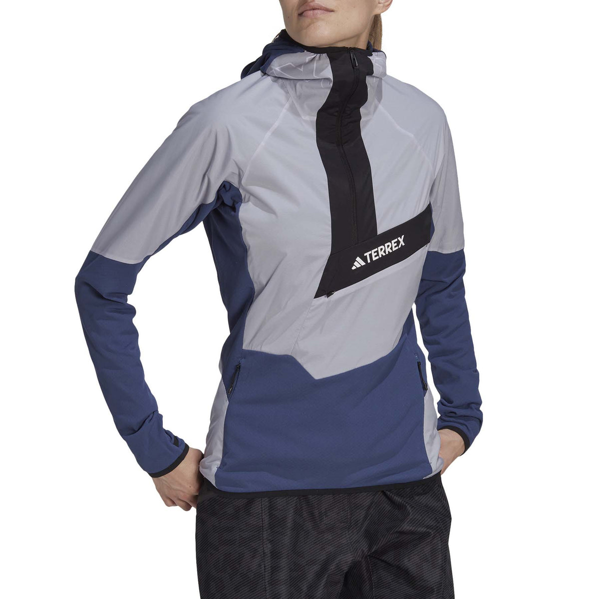 Adidas Techrock Ultralight Half Zip Hooded Jacket - Women's Wonder Steel