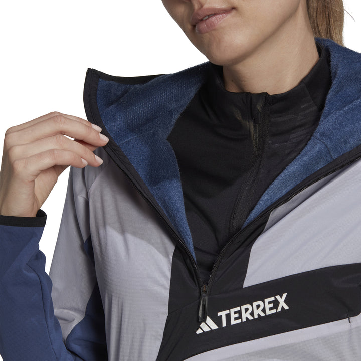 Adidas Techrock Ultralight Half Zip Hooded Jacket - Women's Wonder Steel