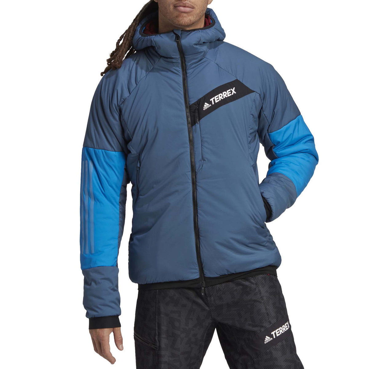 Adidas Techrock Stretch Primaloft Hooded Jacket - Men's Wonder Steel