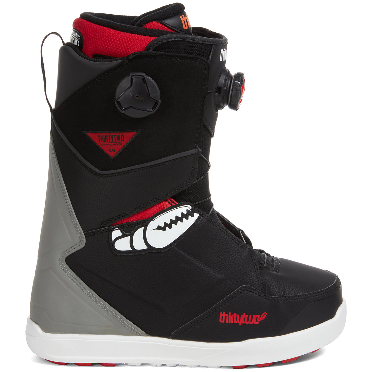 thirtytwo Lashed Double Boa Crab Grab Snowboard Boots 2022 Black/Grey/Red