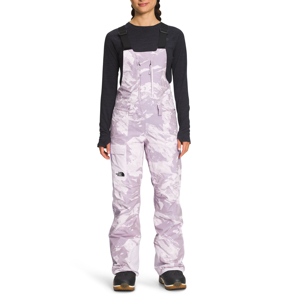 The North Face Freedom Bibs - Women's Lavender Fog Tonal Mountainscape Print