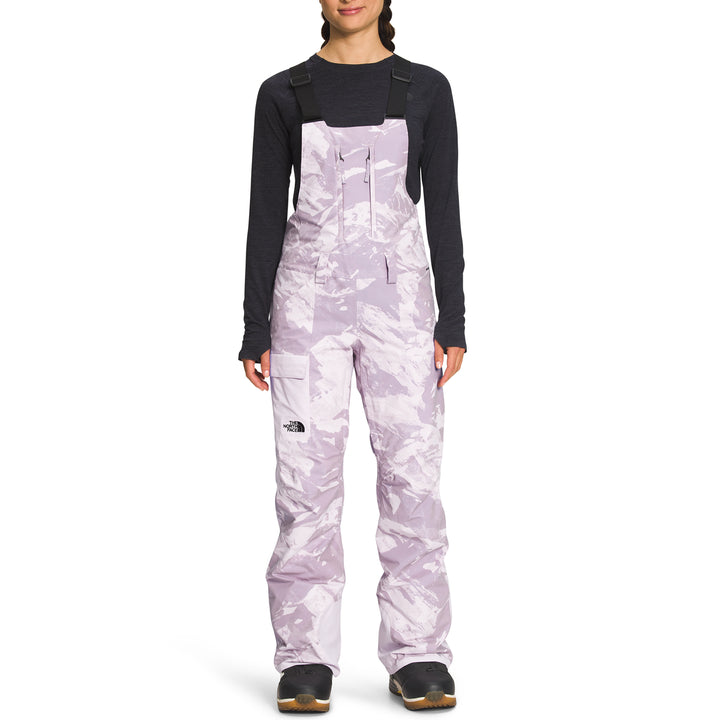 The North Face Freedom Bibs - Women's Lavender Fog Tonal Mountainscape Print