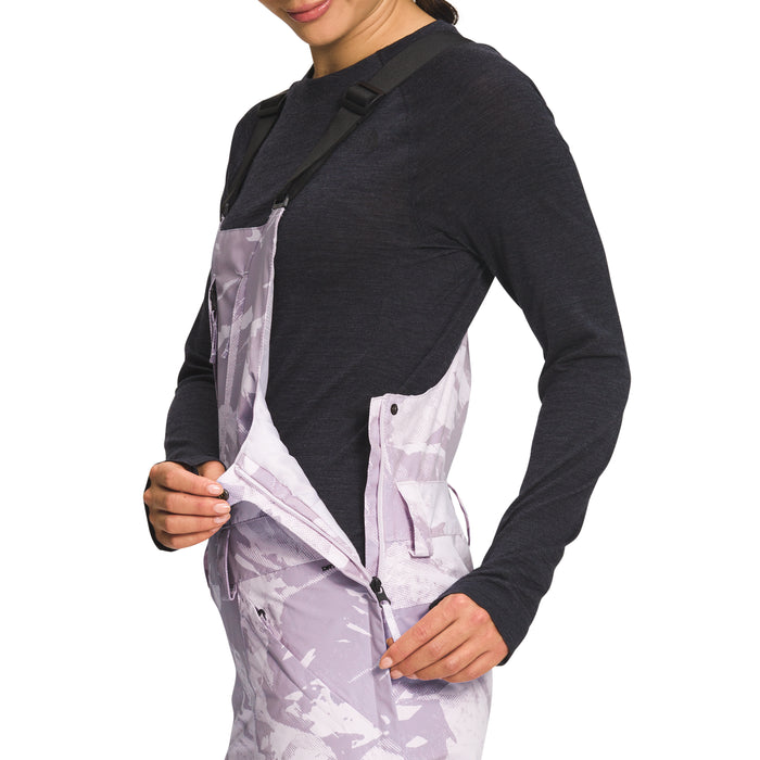 The North Face Freedom Bibs - Women's Lavender Fog Tonal Mountainscape Print
