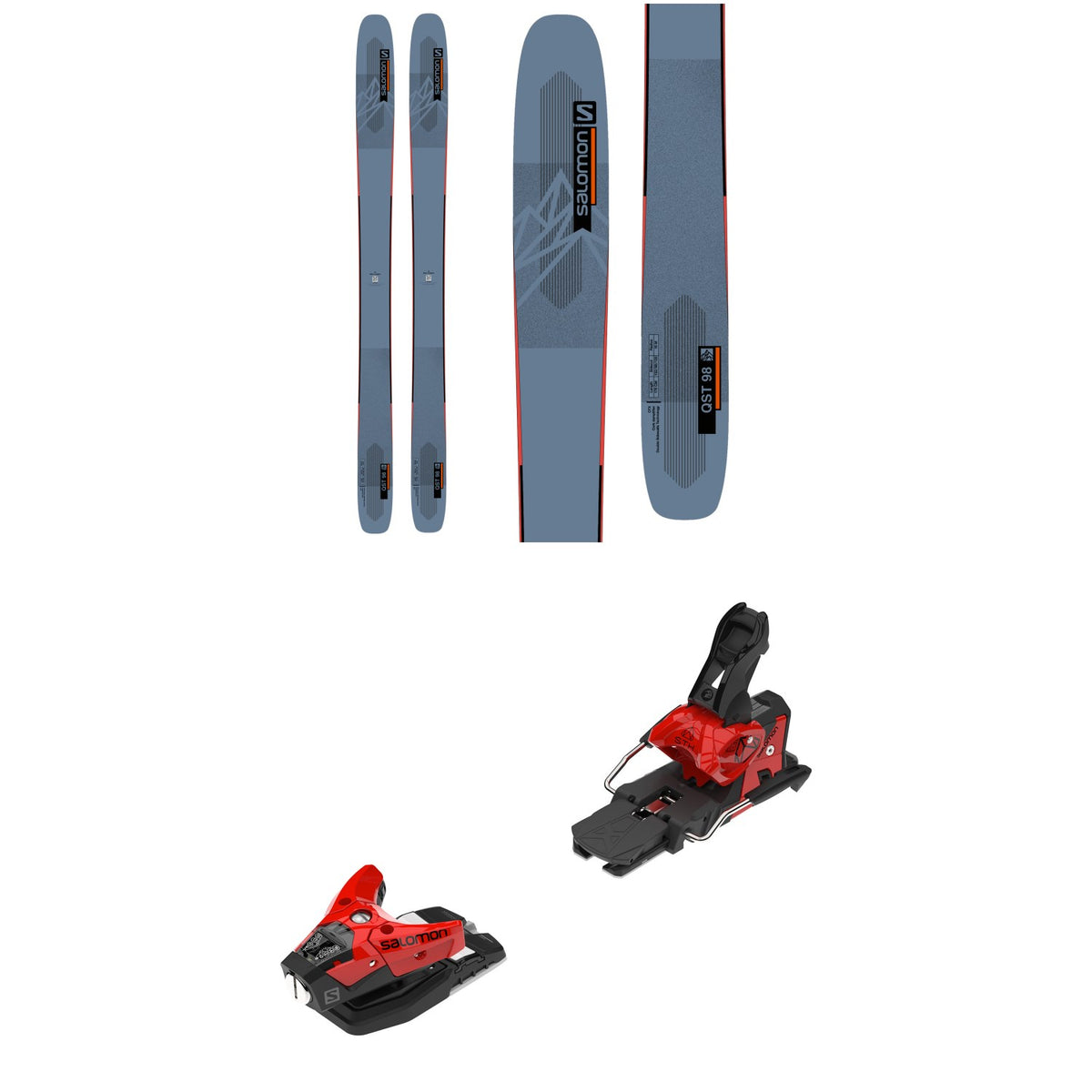 Salomon QST 98 Skis + STH2 MNC 16 Ski Bindings 2023