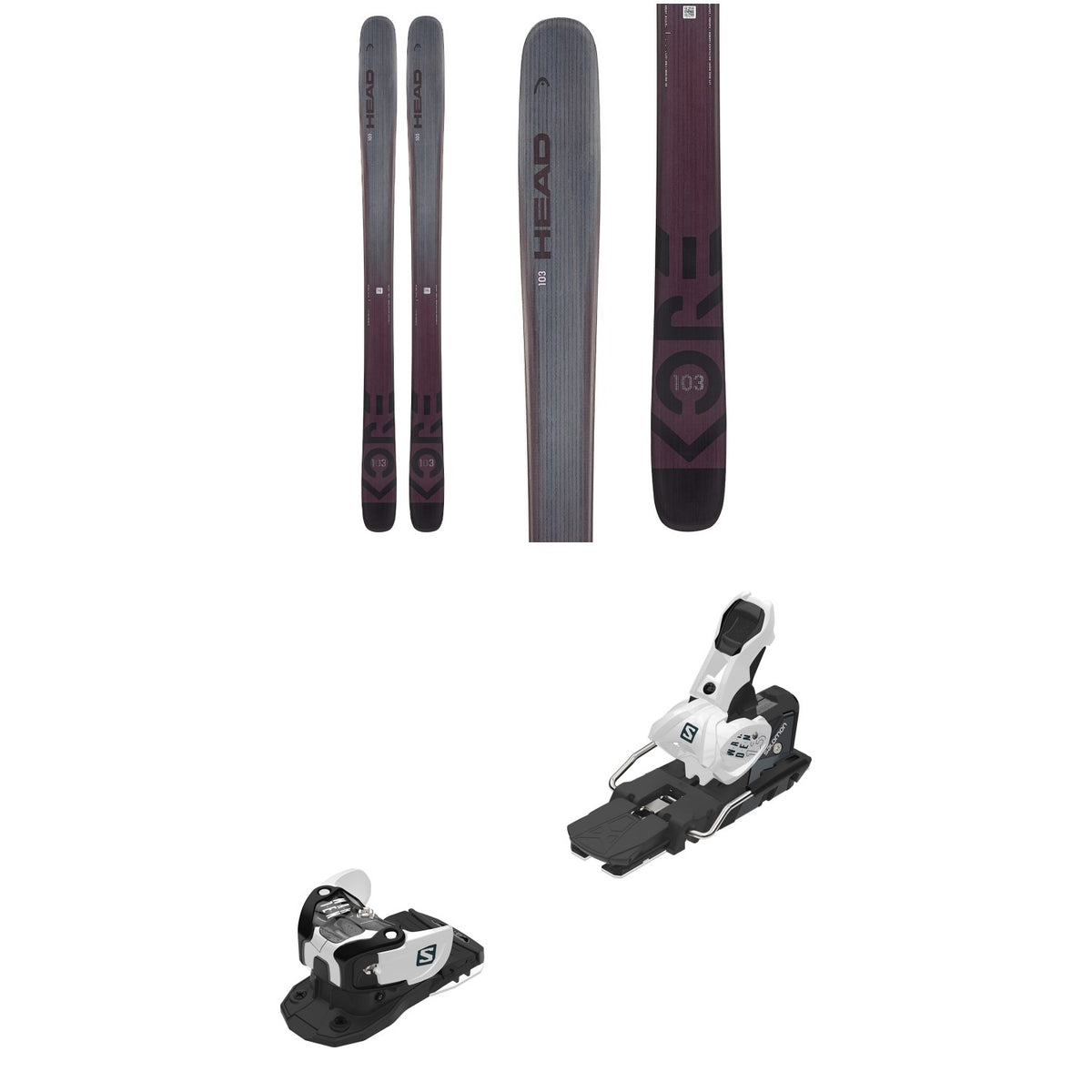 Head Kore 103 Skis - Women's + Salomon Warden MNC 13 Ski Bindings 2022