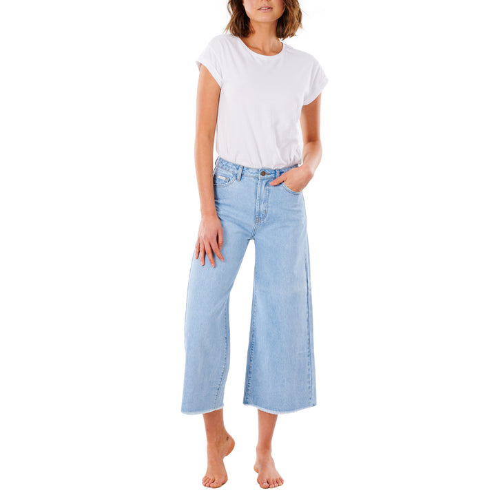 Rip Curl Sparrows Crop Wide Leg Pants - Women's Light Blue