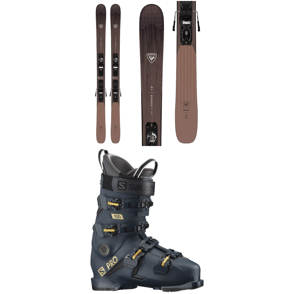 Rossignol Sender 90 Pro Skis + Xpress 10 GW Bindings 2023 + Salomon S/Pro 100 GW Ski Boots