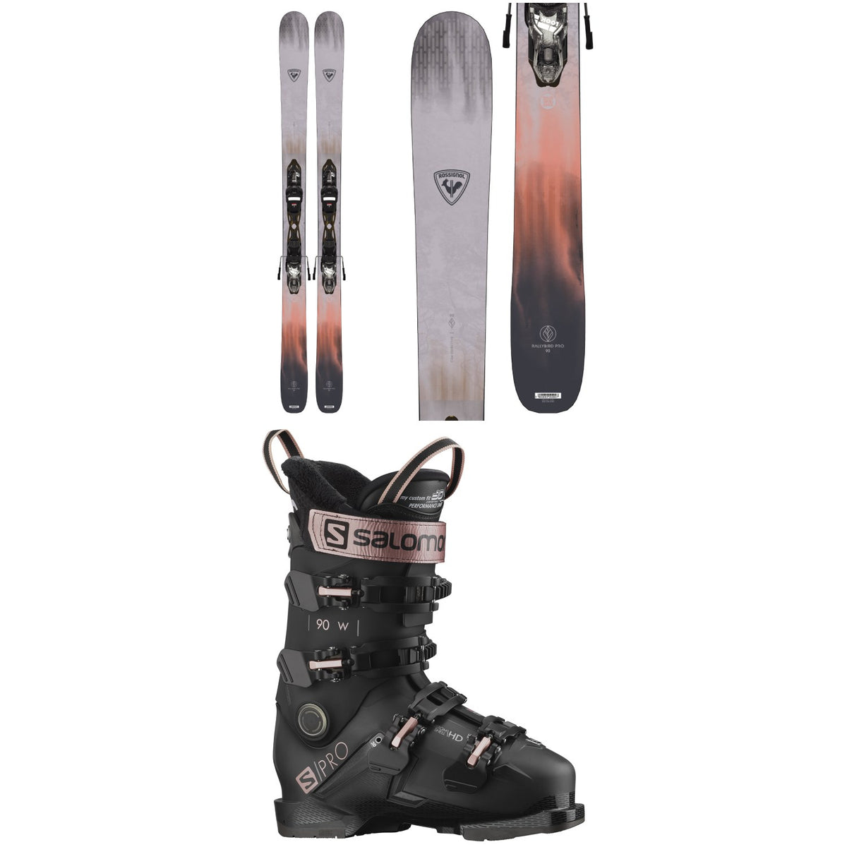 Rossignol Rallybird 90 Pro Skis + Xpress 10W GW Bindings + Salomon S/Pro 90 W GW Ski Boots - Women's
