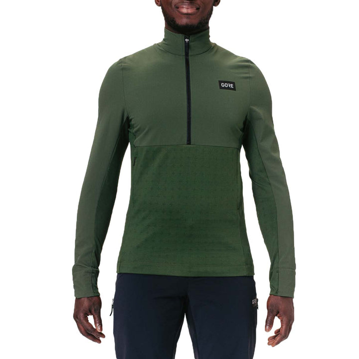 GORE Wear TrailKPR Hybrid 1/2-Zip Jersey Utility Green