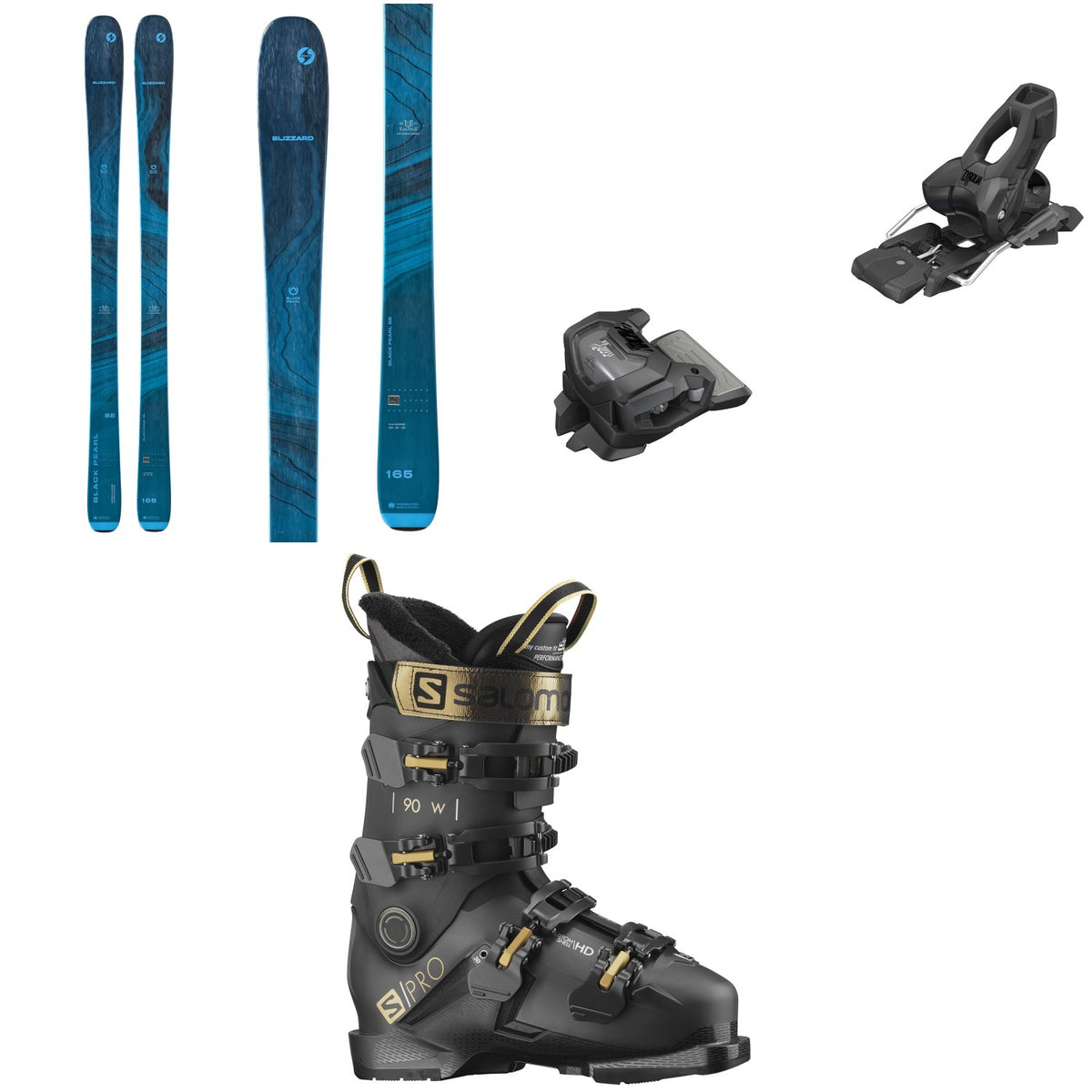 Blizzard Black Pearl 88 Skis + Tyrolia Attack 11 GW Ski Bindings + Salomon S/Pro 90 W GW Ski Boots - Women's 2023